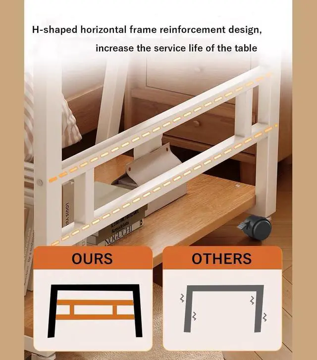 Alt view image 6 of 6 - 31.5 Inch Home Office Desk for Small Space,Rolling Computer Desk with Wheels,Student Study Table for Bedroom.