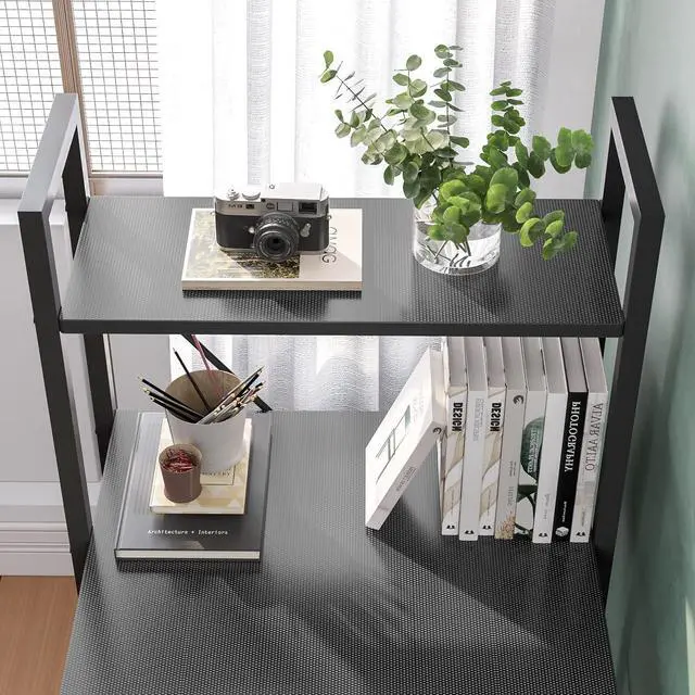 Alt view image 6 of 7 - Bestier Computer Desk with Shelves - 47 Inch Small Space Home Office Desks with Bookshelf for Study Writing and Work - Plenty Leg Room and Easy Assemble