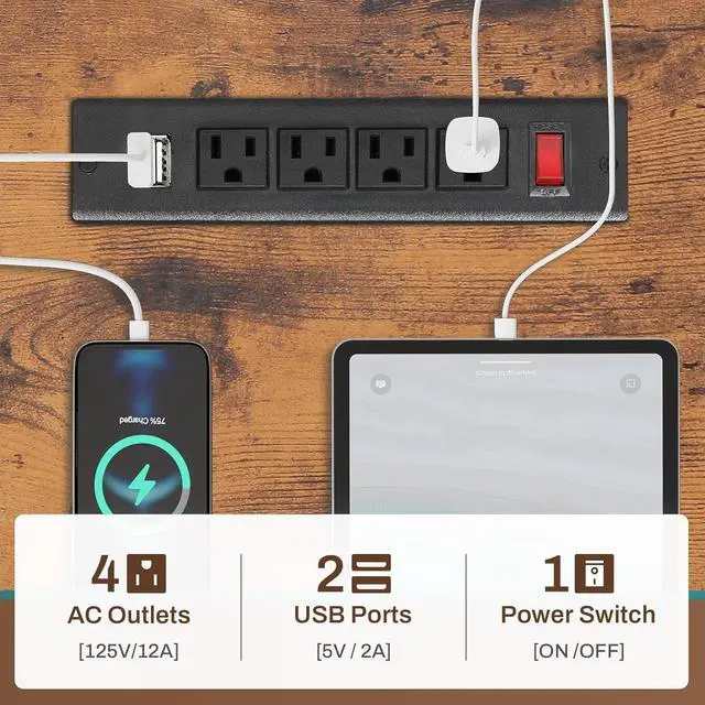 Alt view image 6 of 7 - SEDETA L Shaped Gaming Desk with Hutch, 57.5 Reversible Corner Computer Desk with Storage Shelves, Gaming Desk with Pegboard, LED Lights, Power Outlet, Keyboard Tray (Rustic Brown)