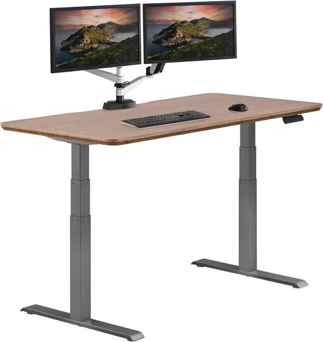 Main image of Vari Electric Standing Desk - 60x30 VariDesk, Adjustable Height Stand Up Computer Desk - Dual Motor with Memory Presets, Stable T-Style Legs- Home Office Essentials - Walnut