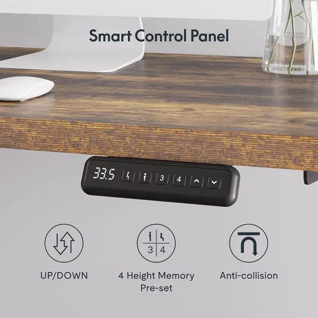 Alt view image 6 of 7 - SANODESK 71" L Shaped Standing Desk with 4 Drawers, Height Adjustable Stand up Desk, Corner Gaming Desk with Monitor Stand, Black Frame/Rustic Brown Top