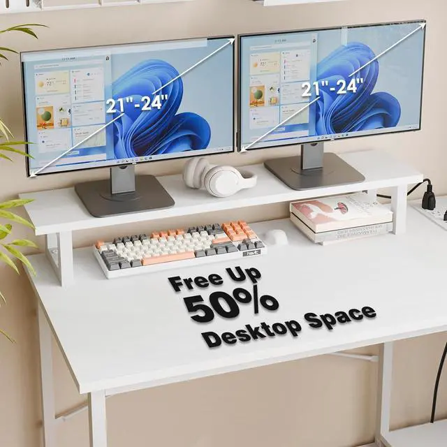 Alt view image 7 of 7 - Fixwal Gaming Desk for Bedroom L Shaped Small Corner Computer Desk with Power Outlets and LED Lights, PC Desk, Home Office Desks with Drawer, Writing Desk Study Desk, White