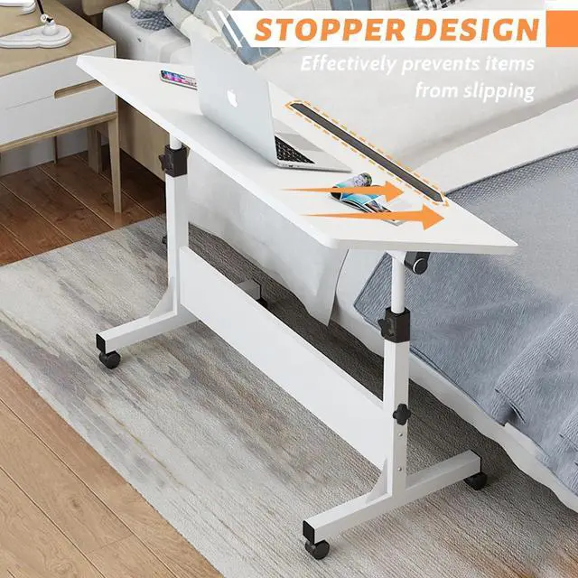 Alt view image 5 of 6 - Rolling Desk Adjustable Height,Portable Laptop Desks,Small Standing Desk with Wheels for Home Office