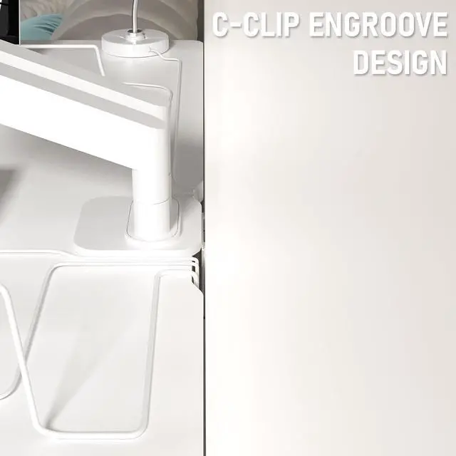 Alt view image 4 of 7 - 40" x 24" Electric Standing Desk, Adjustable Height Sit Stand Desk with 3 Preset Heights & 2 Hook, Electric Desk for Home Office Gaming, White