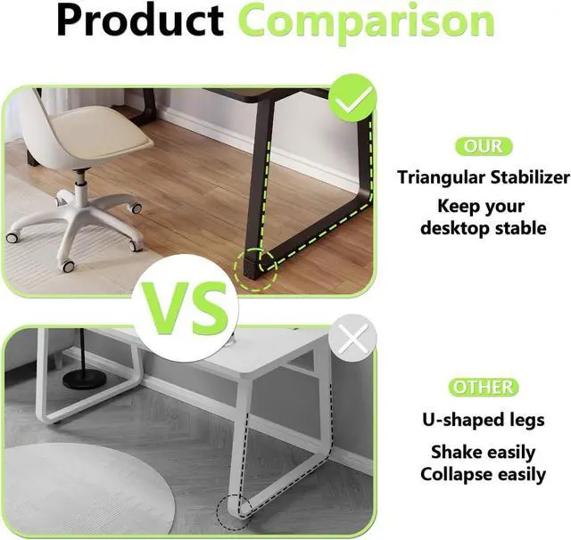 Alt view image 4 of 5 - Small Office Home Desk,Modern Computer Desk for Small Spaces,Bedroom,Minimalist European Style.