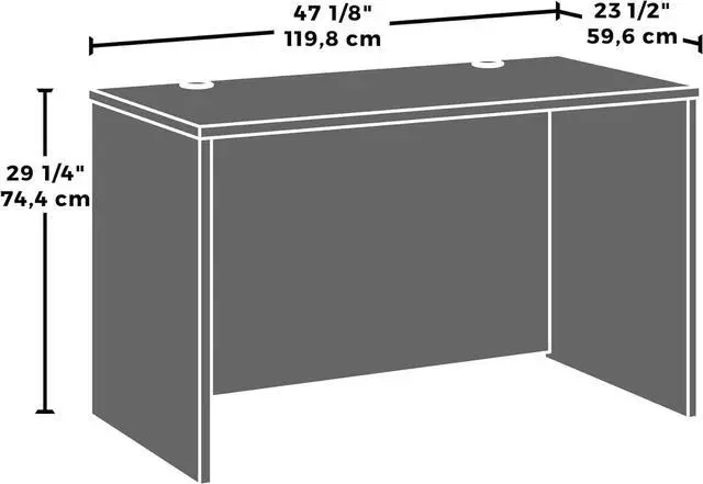 Alt view image 3 of 7 - Sauder Affirm 48x24 Desk Shell/Credenza/Return, Classic Cherry Finish