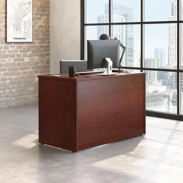 Alt view image 5 of 7 - Sauder Affirm 48x24 Desk Shell/Credenza/Return, Classic Cherry Finish