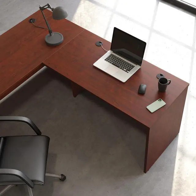 Alt view image 6 of 7 - Sauder Affirm 48x24 Desk Shell/Credenza/Return, Classic Cherry Finish