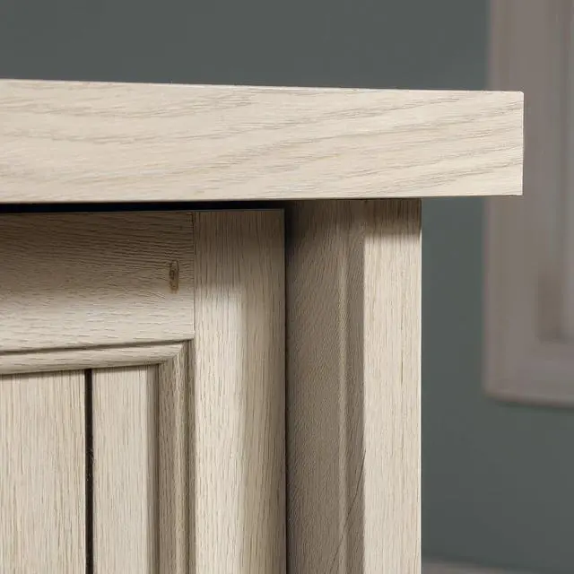 Alt view image 7 of 7 - Sauder Costa Office Desk with Drawers, Executive Desk with File Drawer Storage, in Chalked Chestnut