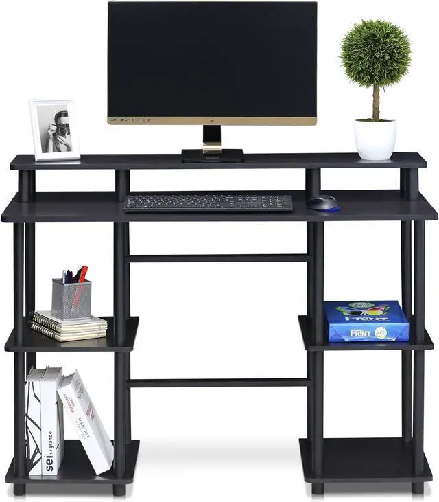 Alt view image 5 of 5 - FURINNO Turn-N-Tube computer Desk, Espresso