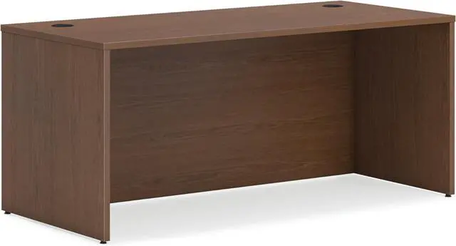 Main image of HON MOD Executive Desk 66-Inch Large Computer Desk Shell, Thick Wooden Laminate, Modern Table with Cord Management, 66" W x 30" D x 29" H, Walnut