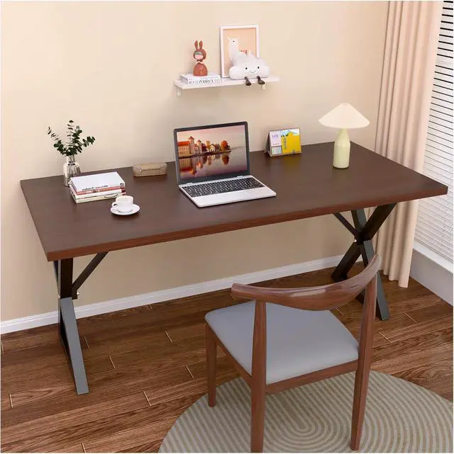 Alt view image 7 of 7 - Heavy Duty Computer Desk 47 x 24 Inch Rustic Sturdy Workstation Business Furniture Study Writing Table for Home Office Company School Dorm Apartment (Brown, 47")