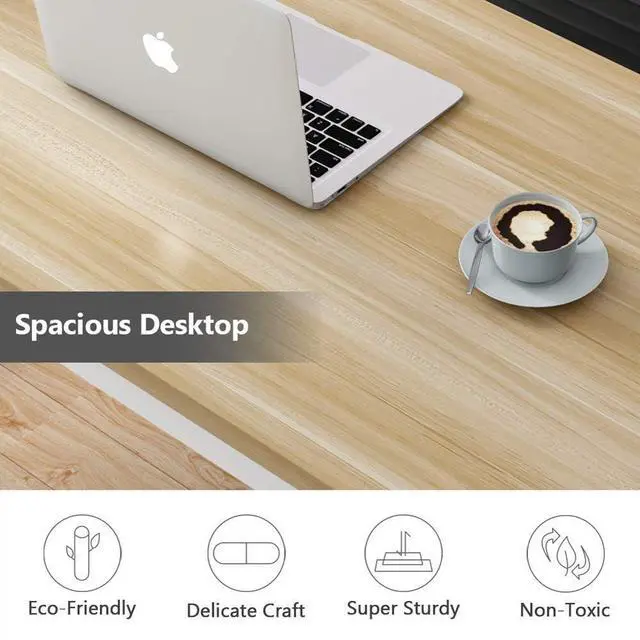 Alt view image 5 of 7 - Tribesigns Computer Desk, 47 inch Modern Simple Office Desk Computer Table Study Writing Desk for Home Office, Light Walnut
