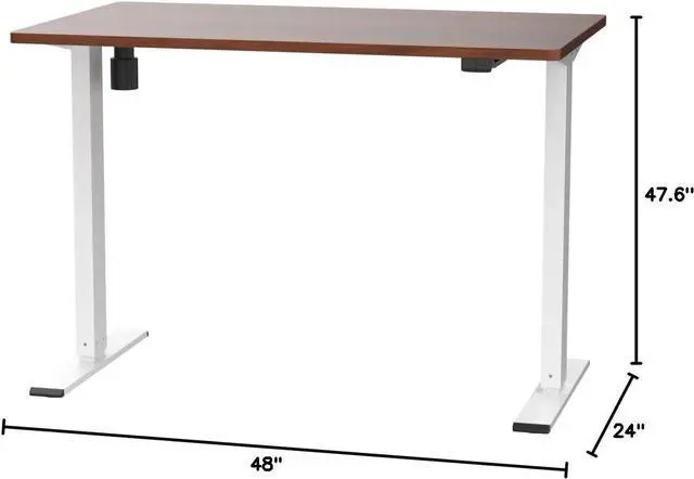 Alt view image 3 of 7 - FLEXISPOT EN1 One-Piece Standing Desk 48"x24" Mahogany - 1" Thick Desktop, Home Office Use, Height Adjustable with 4 Memory Presets, Supports Multiple Monitors, 2 Packages