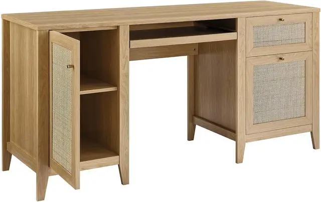 Alt view image 4 of 7 - Modway Soma Desk, Oak, 63"