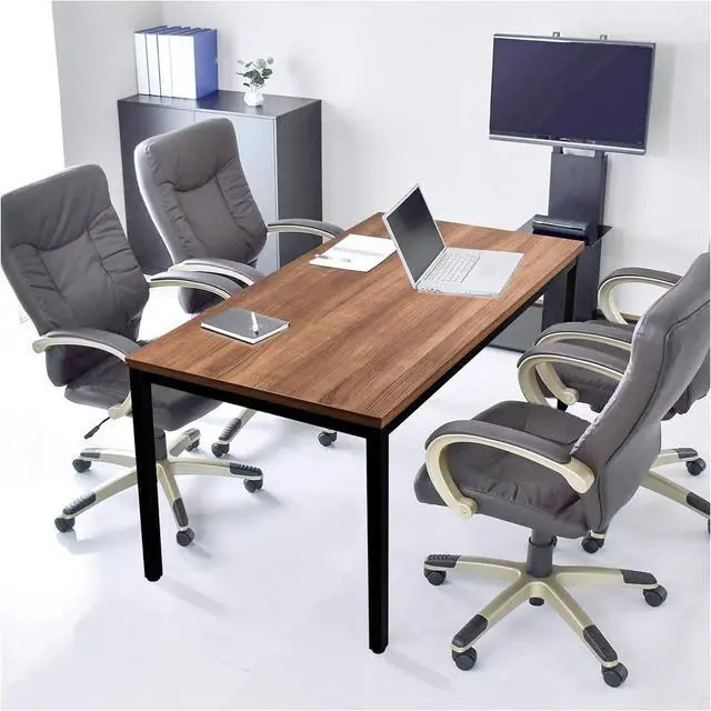 Alt view image 3 of 7 - 55 Inch Desk - Sturdy Metal Frame Computer Desk, Spacious Office Desk & Writing Desk with Easy Assembly, Durable Workstation for Home Office