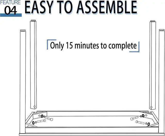 Alt view image 6 of 7 - 55 Inch Desk - Sturdy Metal Frame Computer Desk, Spacious Office Desk & Writing Desk with Easy Assembly, Durable Workstation for Home Office