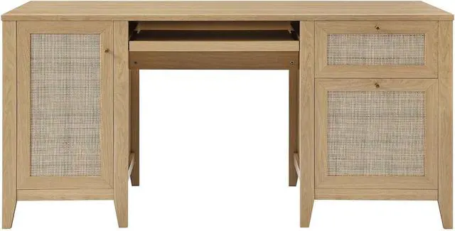 Alt view image 6 of 7 - Modway Soma Desk, Oak, 63"