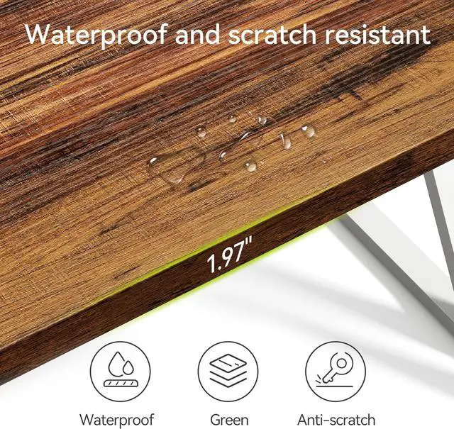 Alt view image 7 of 7 - LITTLE TREE 55 Inch Large Simple Industrial Computer Desk Study Writing Table Home Office Workstation,Brown