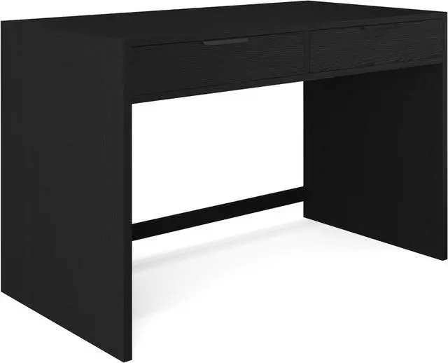 Main image of Martha Stewart Kayden Home Office Modular Desk with 2 Drawers in Black with Oil Rubbed Bronze Hardware