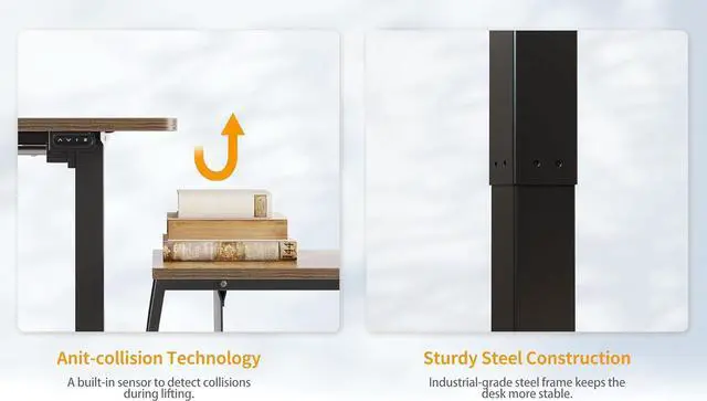 Alt view image 7 of 7 - CubiCubi Electric Standing Desk, 48 x 24 Inches Height Adjustable Sit Stand Desk, Ergonomic Home Office Computer Workstation, Rusticbrown