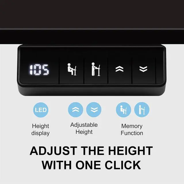 Alt view image 5 of 6 - Electric Standing Desk Frame with Memory Height Settings, 225 lbs Weight Capacity, Adjustable Desk Frame for Home and Office WorkstationBlack