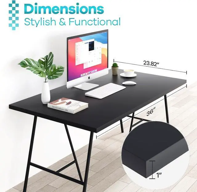 Alt view image 4 of 7 - Kaboon 36x24 inches Tabletop, Solid One-Piece Desktop for Sit Stand Desk, Double Desks, L Desk DIY,Wood Countertop Home or Commercial Use,1 inch Thick, Solid Black