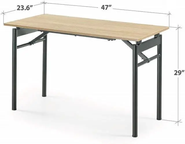 Alt view image 3 of 3 - ZINUS Mare 47 Inch Black Metal Folding Desk with Water Resistant Finish, Multipurpose Folding Table, Office Workstation, Zero Assembly