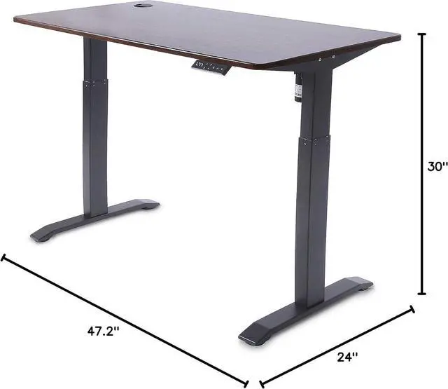 Alt view image 3 of 7 - UNICOO Electric Height Adjustable Standing Desk, Electric Standing Workstation, Sit Stand Table, Home Office Compter Desk,Gaming Table, Whole-Piece Desktop 48 * 24 in (KT1001-MB)