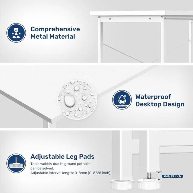 Alt view image 4 of 6 - YSSOA Computer Desk Home Office Work Study Writing Modern Simple Table with Headphone Hooks