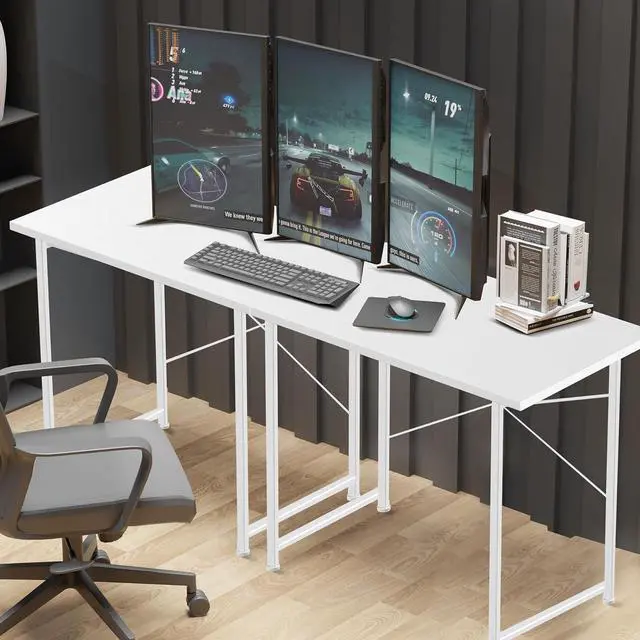 Alt view image 5 of 6 - YSSOA Computer Desk Home Office Work Study Writing Modern Simple Table with Headphone Hooks