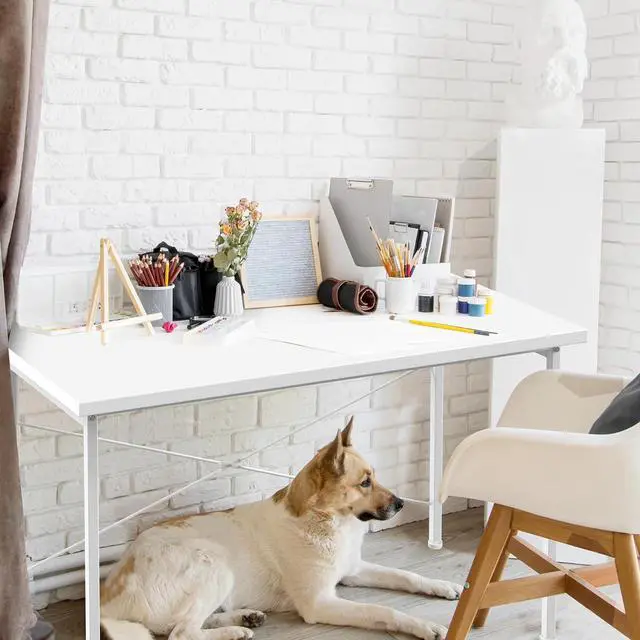 Alt view image 6 of 6 - YSSOA Computer Desk Home Office Work Study Writing Modern Simple Table with Headphone Hooks