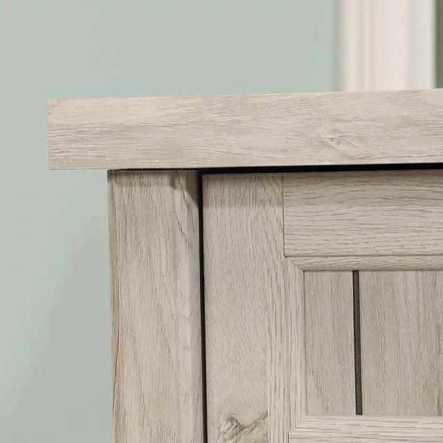 Alt view image 5 of 7 - Sauder Costa L-Shaped Desk, Chalked Chestnut, Home Office with Storage & Keyboard Tray