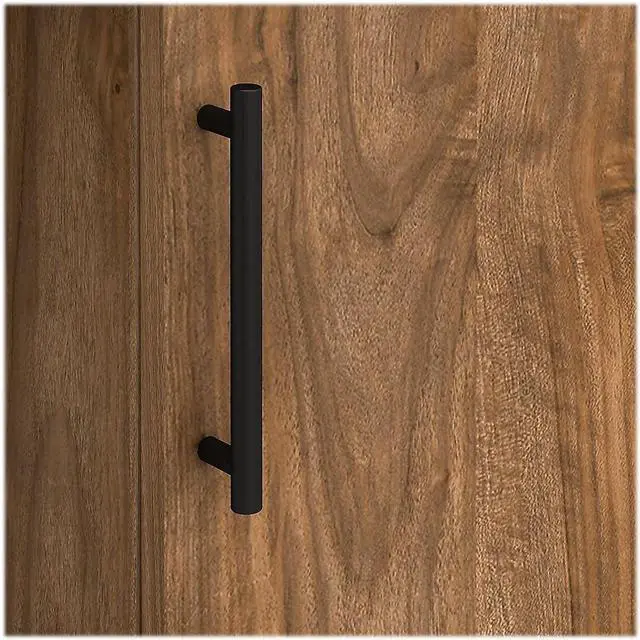 Alt view image 5 of 7 - Bush Furniture Somerset L-Shaped Desk with Storage | Study Table with Drawers in Fresh Walnut | Home Office Computer Desk with Cabinets and Pullout Keyboard/Laptop Tray