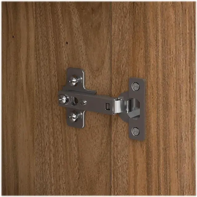 Alt view image 6 of 7 - Bush Furniture Somerset L-Shaped Desk with Storage | Study Table with Drawers in Fresh Walnut | Home Office Computer Desk with Cabinets and Pullout Keyboard/Laptop Tray