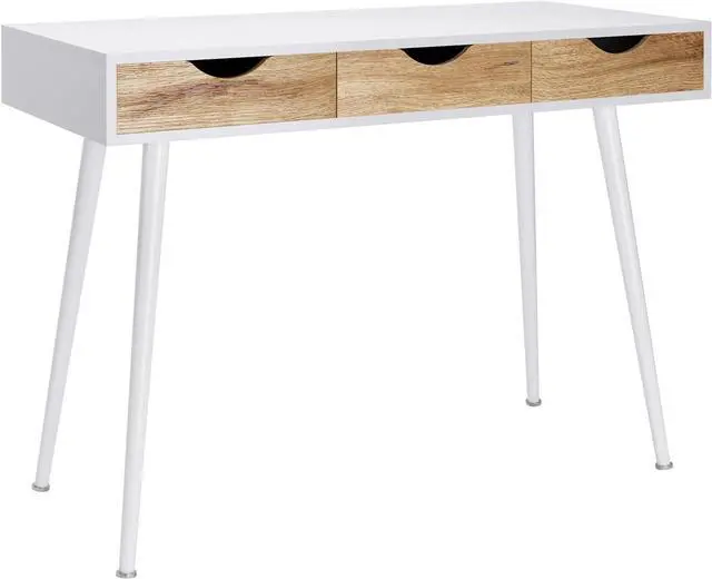 Alt view image 6 of 7 - SogesGame Computer Desk, 41.3 X 20 Inchs Standing Desk with Drawers, Gaming Desk for Computer, Gaming, Laptop in Home Office Bedroom, White