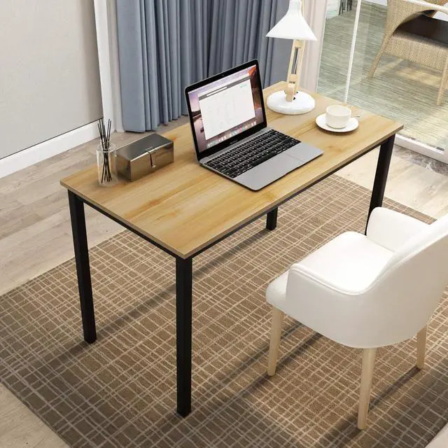 Alt view image 7 of 7 - DlandHome 47 inch Computer Desk Home Office Table Writing Desk Study Table Gaming Desk Workstation (47 inch, Wood Teak)