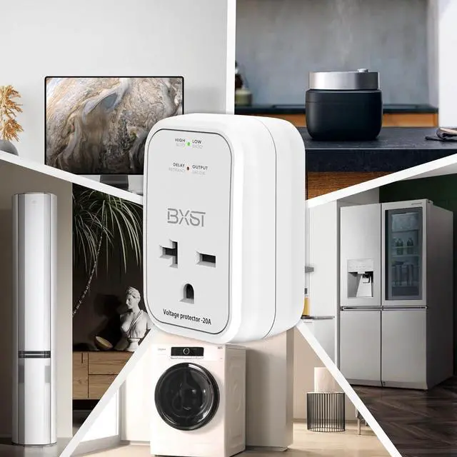 Alt view image 7 of 7 - BXST 220V Surge Protector Electronic Voltage Protector for Home Appliance Surge Protector for Refrigerators One Outlet Plug 20A,4400W, White