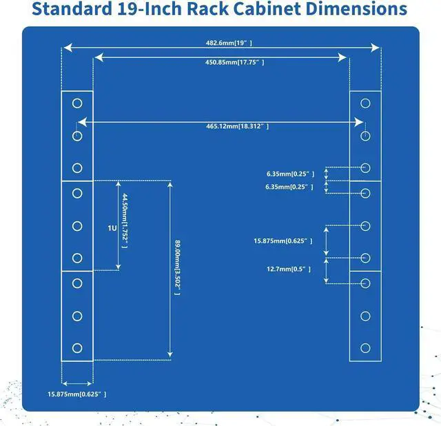 Alt view image 6 of 7 - 10 NEMA 5-15R Outlet Surge Protector PDU, 120V 15A 3600J 10KA, 1U Rack Mount Power Strip for Network Server Racks, AV Equipment, & More - 14AWG 6ft Cord, ETL Listed