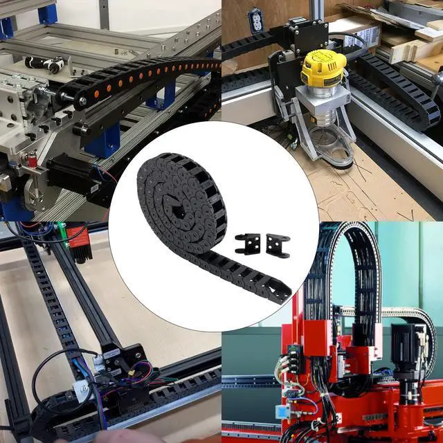 Alt view image 5 of 7 - FYSETC Drag Chain Cable Carrier 10x15mm - 39.3 inch R18 Black Plastic Flat Cable Chain: Small Radius Wire Chain Open Type with Extra 1 Pair End Connectors for CNC Router Mill 3D Printer DIY Part