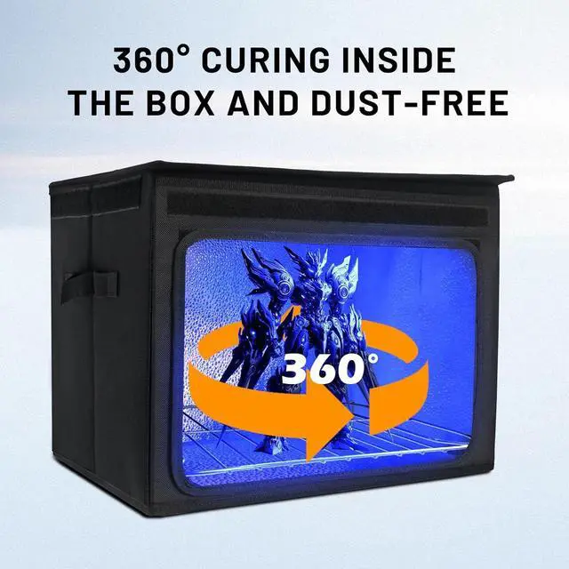 Alt view image 3 of 7 - Resin Curing Light Lamp for 3D Printer Large Size Cure Light Box for Machine 3D Printer Led Light 365nm Solidify Photosensitive Resin, 36L/9.5gal, 6w Bulb x3