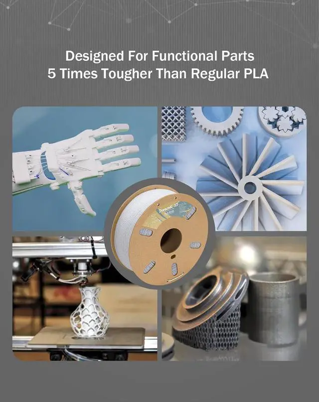 Alt view image 6 of 7 - DURAMIC 3D PLA+ Filament 1.75mm 2Kg Marble, PLA Plus Filament 2 Pack 1kg Spool(2.2lbs) Tougher and Stronger, Dimensional Accuracy Probability +/- 0.02mm