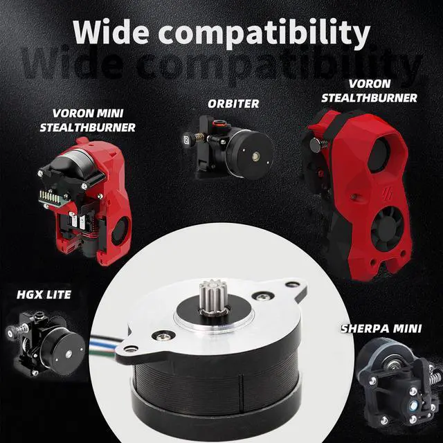 Alt view image 4 of 6 - Upgraded NEMA 14 36mm Pancake Motor 10 Teeth Gears Extruder Stepper Motor for Orbiter Hgxlite Sherpa Mini Voron Stealthburner Mini Extruder for Voron 2.4,0.1,0.2,Ender 3 V2 Pro, BLV,CR10 3D Printer.