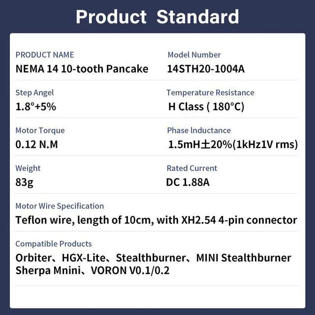 Alt view image 5 of 6 - Upgraded NEMA 14 36mm Pancake Motor 10 Teeth Gears Extruder Stepper Motor for Orbiter Hgxlite Sherpa Mini Voron Stealthburner Mini Extruder for Voron 2.4,0.1,0.2,Ender 3 V2 Pro, BLV,CR10 3D Printer.
