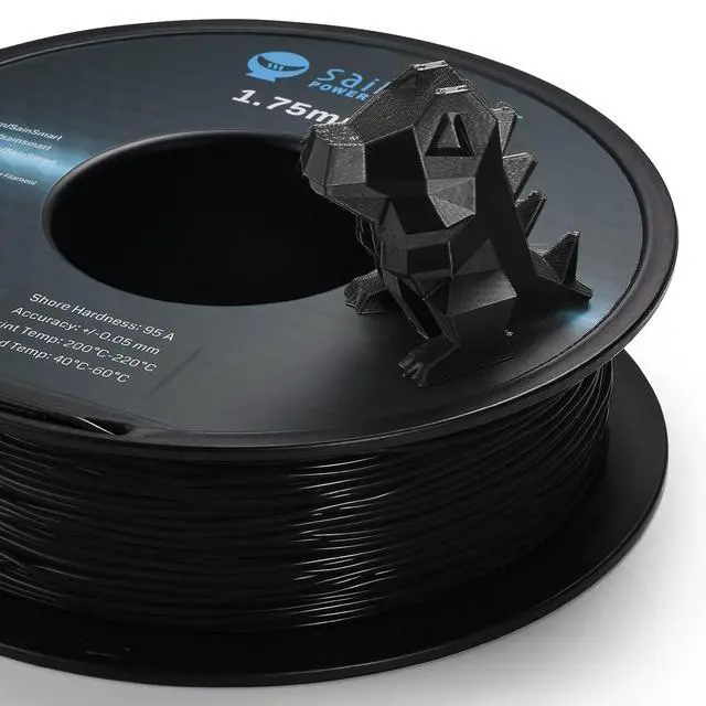 Alt view image 3 of 6 - SainSmart TPU Filament 1.75, Blck Flexible TPU 3D Printing Filament, 1.75 mm, 0.8 kg, Dimensional Accuracy +/- 0.05 mm