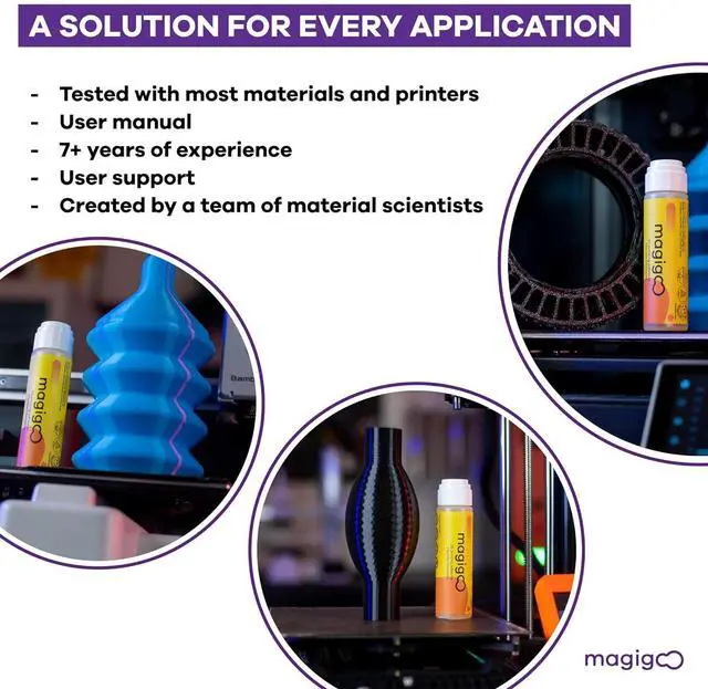 Alt view image 4 of 5 - MF2019 3D Printer Adhesive for Flexible Filaments - Reduces Warping on Flex Plate, Glass, PEI, Buildtak, Kapton Build Plates - Long-Lasting, 3D Printing Accessories, Tools & Supplies (50ml)