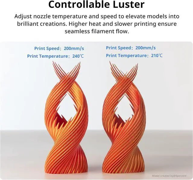 Alt view image 4 of 7 - ANYCUBIC Silk Tri Color Pla Filament, 3-in-1 Chrome Coextrusion Color Change 3D Printer Filament 1.75mm Dimensional Accuracy +/- 0.02mm, Silk Texture, 1KG Reusable Spool (2.2 lbs), Blue Green Purple