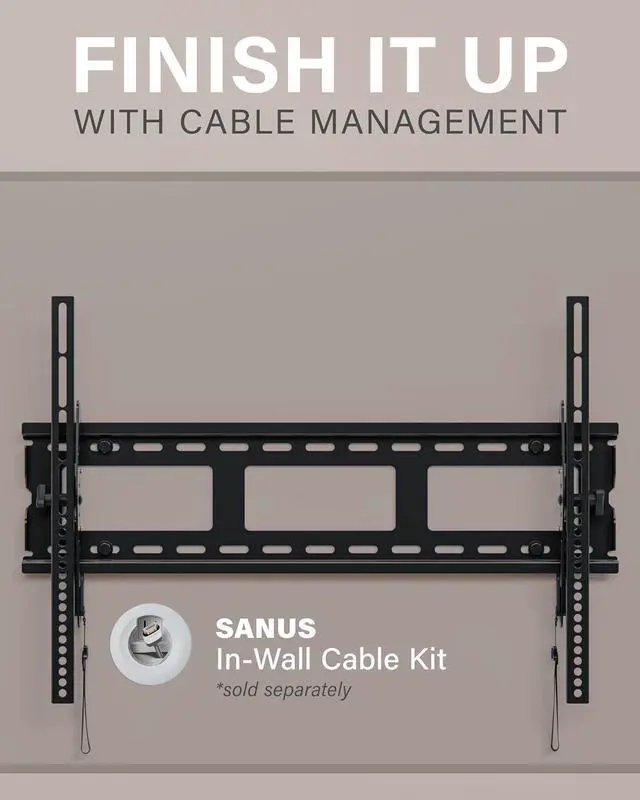 Alt view image 6 of 7 - Sanus Universal Low Profile Tilt TV Wall Mount for 37" - 80" LED, LCD & Plasma TVs, Eliminates Glare with 10º of Tilt & Post-Install Adjustments - 3 Step Install - Safety Certified - MLT14-B1