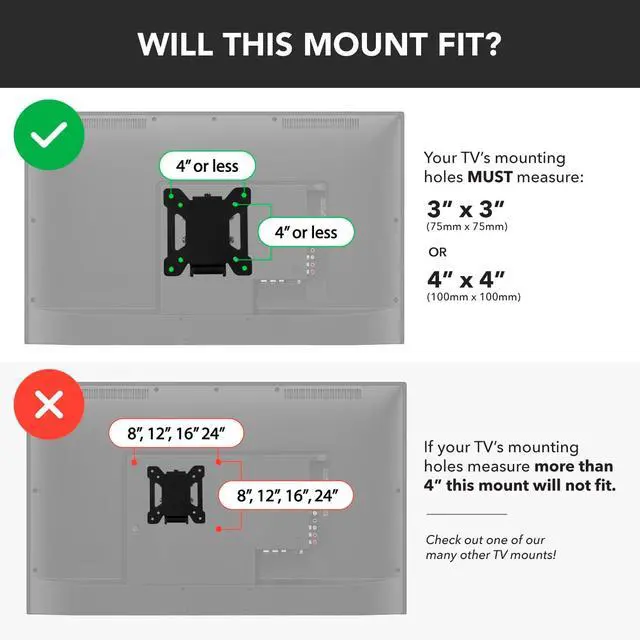 Alt view image 5 of 7 - Mount-It! Tilting TV Wall Mount Bracket for Small TV and Computer Monitors, Low-Profile Design with Quick Release Function, Fits 24, 27, 30 and 32 Inch Screens Up to VESA 100, 44 Lbs Capacity, Black
