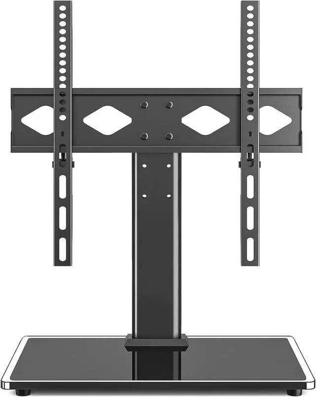 Main image of Rfiver Universal Table Top TV Stand TV Base Replacement for Most 27-60 Inch LCD LED Flat Curved Screen TVs Holds up to 88lbs, Height Adjustable TV Mount Stand with Tempered Glass Base, VESA 400x400mm